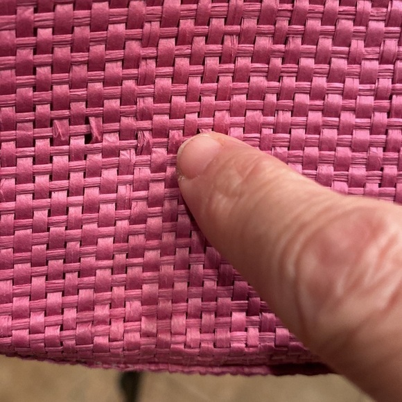 Neiman Marcus Hot Pink Woven Tote Bag Purse with Padded Straps - Picture 8 of 10